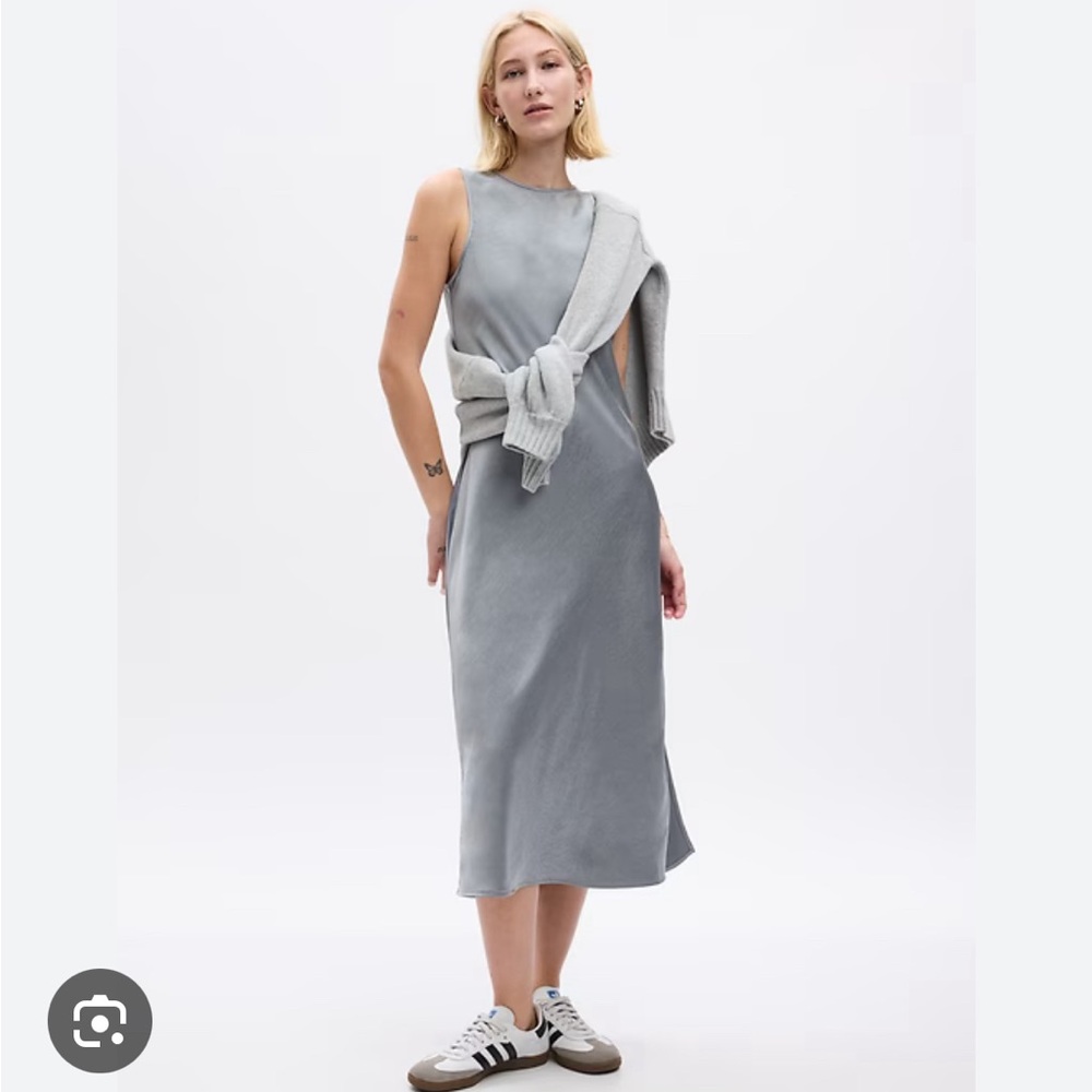 GAP satin high-neck midi dress